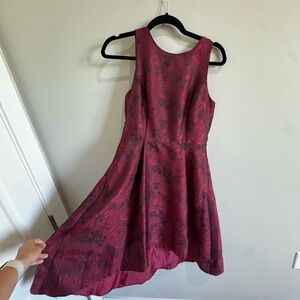White House Black Market Burgundy High Low Dress